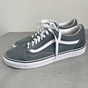 VANS Old Skool Canvas Suede Sneakers in Stormy Weather Blue & White Men's 13